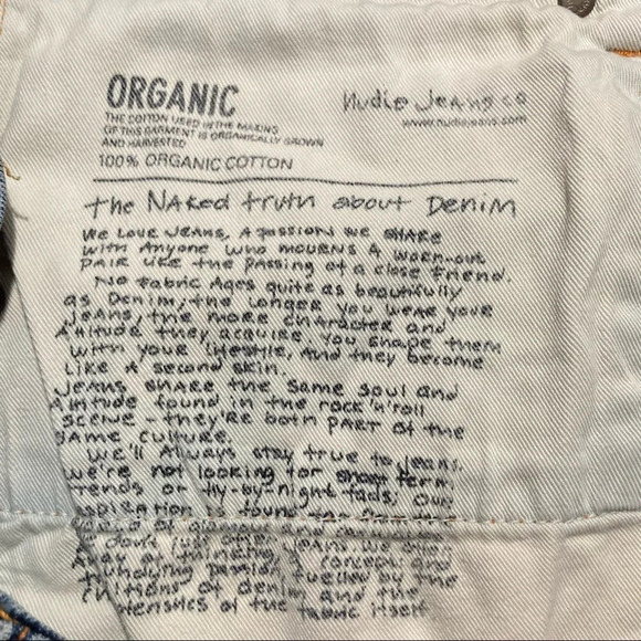NUDIE Sz 33 Steady Eddy II Indigo Shades Colour Button Fly Organic Cotton Jeans - Picture 15 of 15